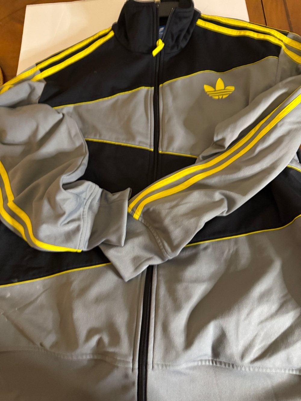 adidas Black, Gray & Yellow Men's Lightweight Track Jacket
